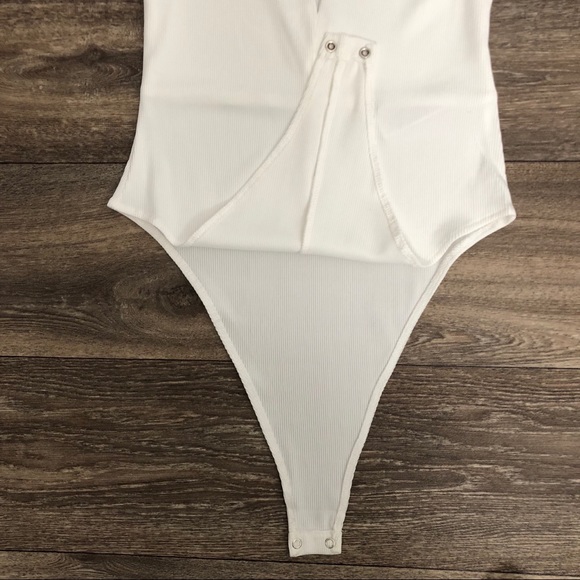 White Plunge Body Suit - Picture 2 of 5